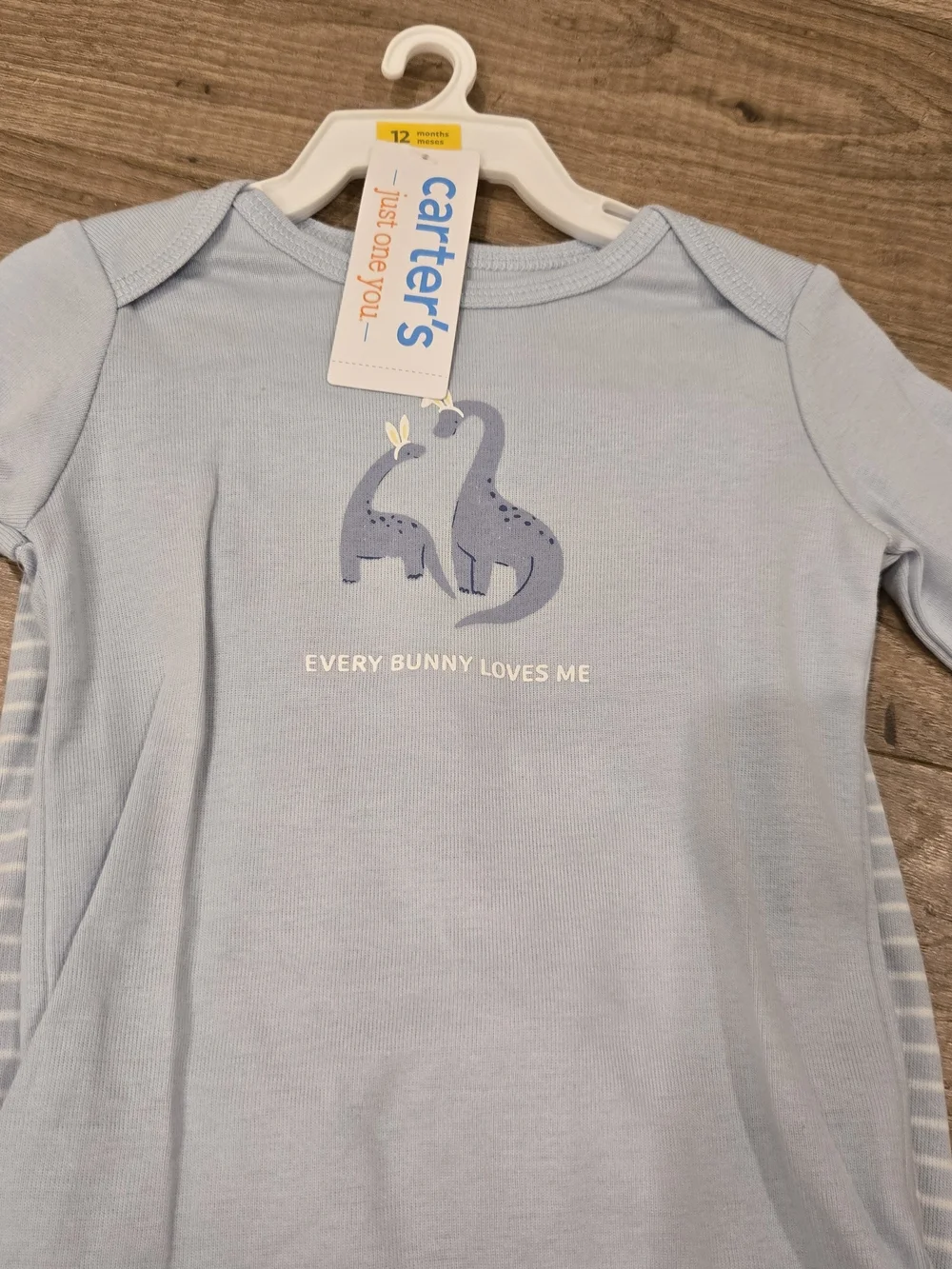 Carter's Baby Boy Dino Easter Set 2pc Blue Stripe NWT 12Mos every bunny loves me